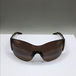 Maui Jim Kula Sunglasses  Brown Shield Faux Horn Pattern Japan MJ-514-23